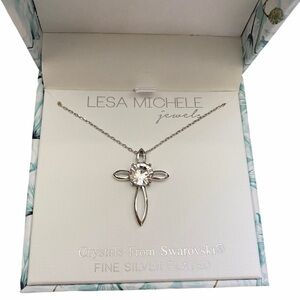 Lesa Michele Jewels Swarovski Cross Necklace